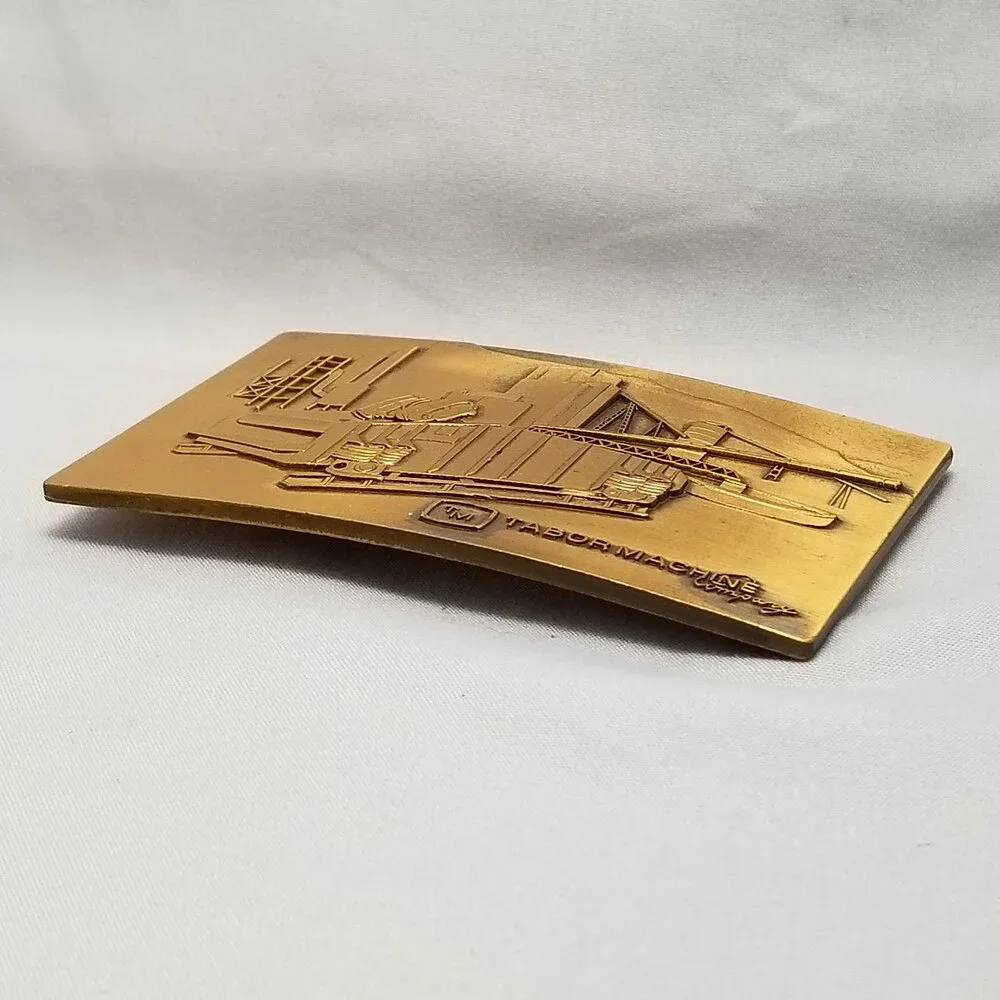 Vintage Belt Buckle Tabor Machine Company Bronze Color‎ Heavy